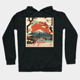 Japan Cherry Blossom Vintage Travel Art Poster Hoodie